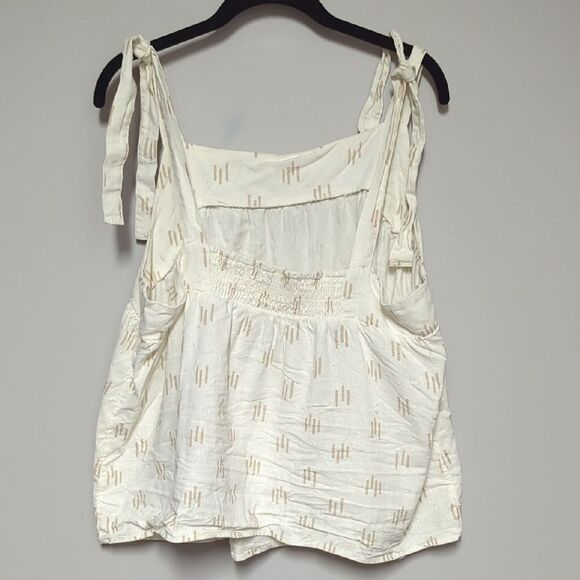 Sonoma White Relaxed Sleeveless Tank Top with Tie Front - Picture 3 of 4